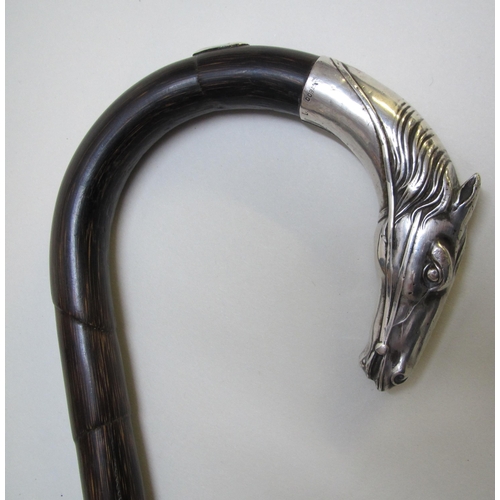 250 - A continental silver mounted walking stick