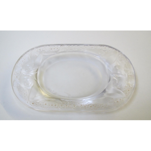 488 - A Rene Lalique satin glass oval shaped dish