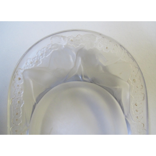 488 - A Rene Lalique satin glass oval shaped dish