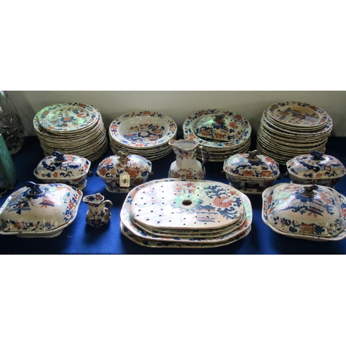 490 - A Masons Ironstone Imari pattern dinner service