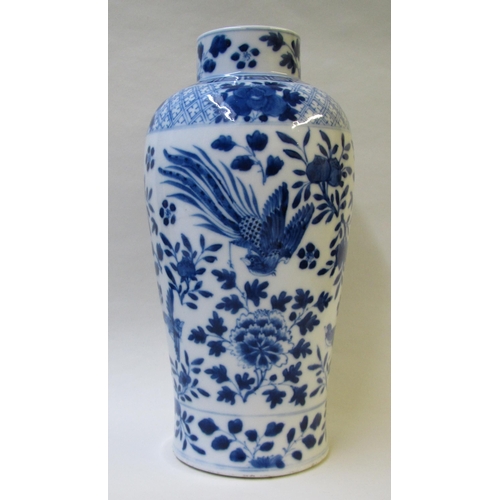 493 - A Chinese blue and white baluster vase