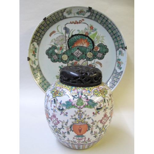 494 - A Chinese famille rose ginger jar