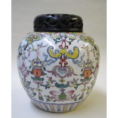 494 - A Chinese famille rose ginger jar