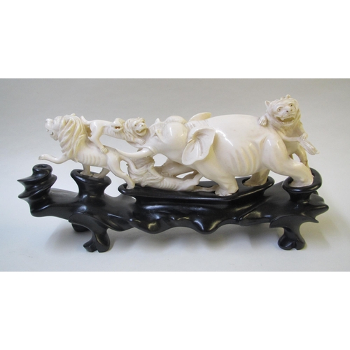 510 - A Chinese ivory tusk carved group