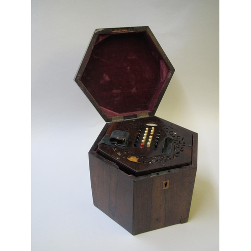 662 - A C. Wheatstone rosewood cased concertina