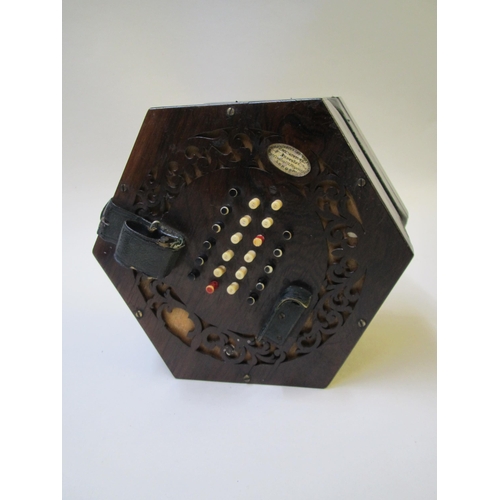 662 - A C. Wheatstone rosewood cased concertina