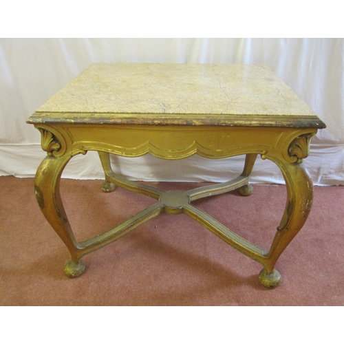 745 - A Victorian gilt marble top console table