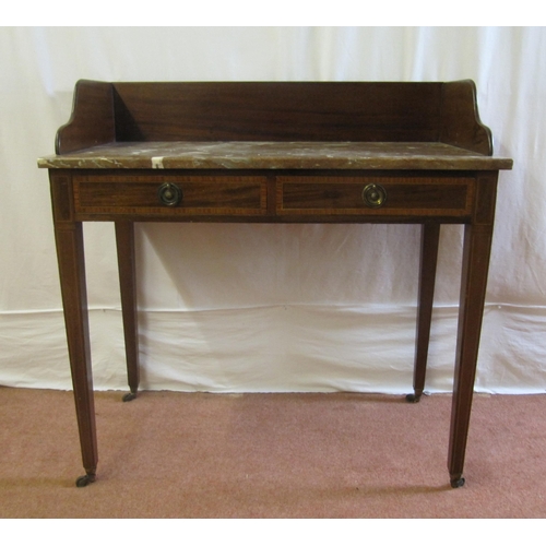 747 - An Edwardian mahogany inlaid washstand