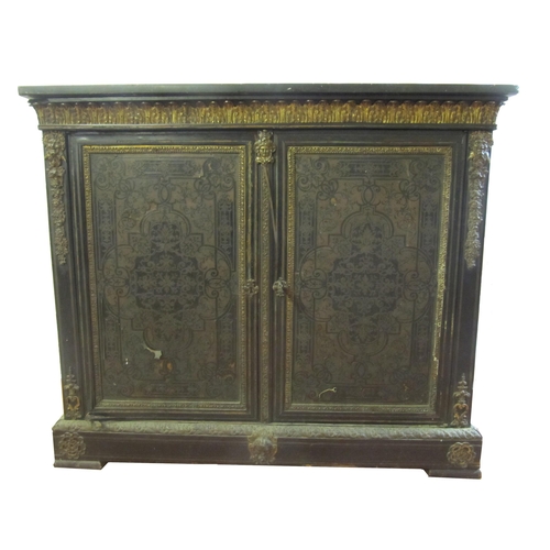 753 - A Victorian boule style side cabinet