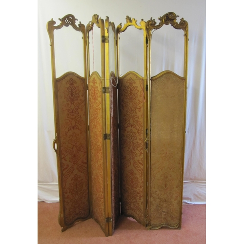 754 - A late Victorian gilt decorated dressing screen