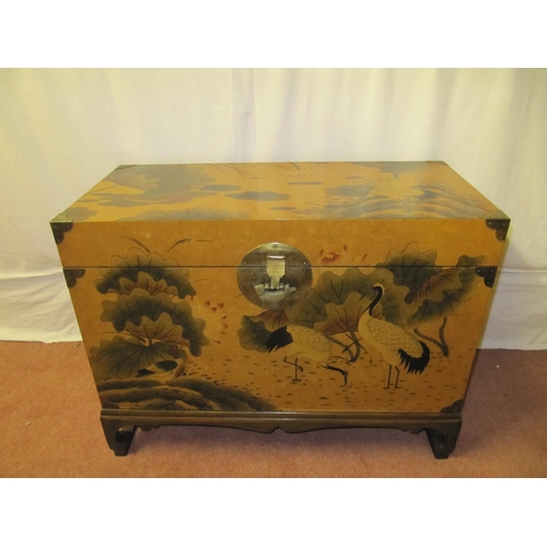 759 - An oriental lacquered collectors chest on stand