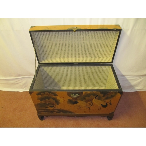 759 - An oriental lacquered collectors chest on stand