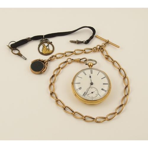 114 - An 18ct gold open faced pocket watch