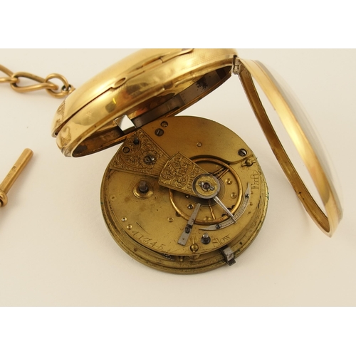 114 - An 18ct gold open faced pocket watch