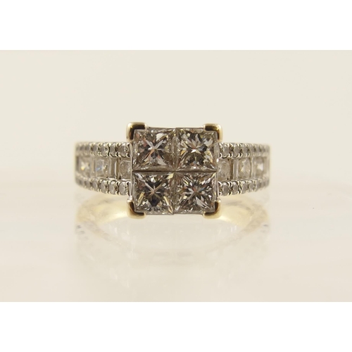 13 - An 18ct princess cut diamond ring