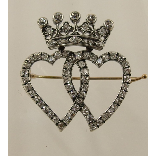 134 - A diamond set luckenbooth brooch