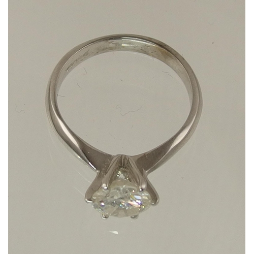 151 - An 18ct white gold diamond solitaire