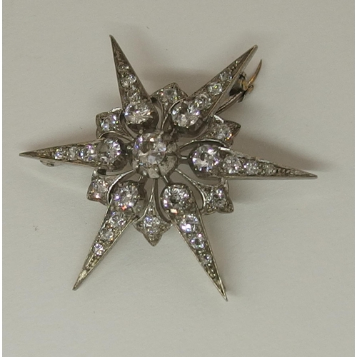 170 - A Victorian diamond star brooch