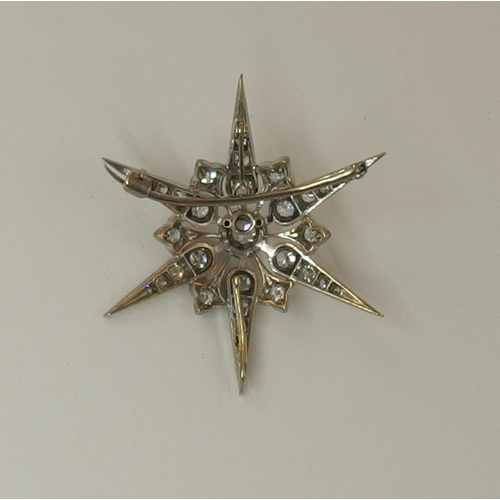 170 - A Victorian diamond star brooch