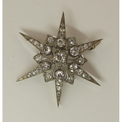 170 - A Victorian diamond star brooch