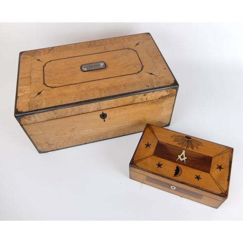 293 - A Victorian satinwood and inlaid stationery box