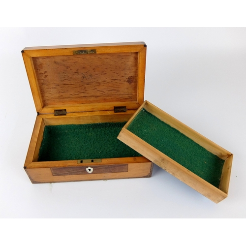 293 - A Victorian satinwood and inlaid stationery box