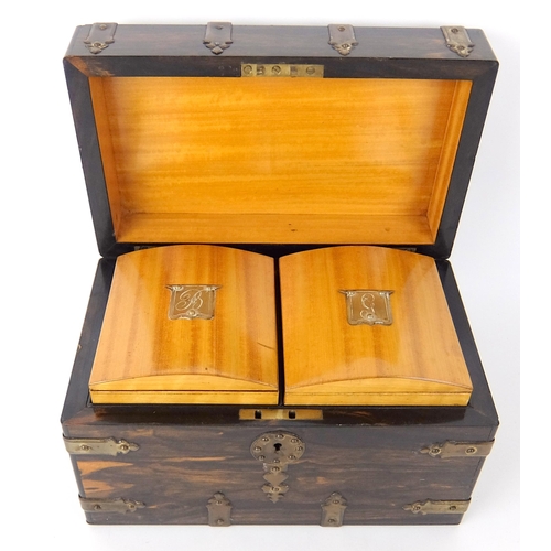 303 - A Victorian coromandel tea caddy