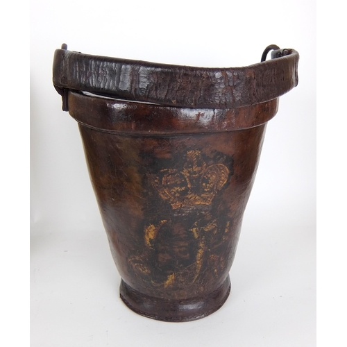 309 - Two 19th Century leather fire buckets