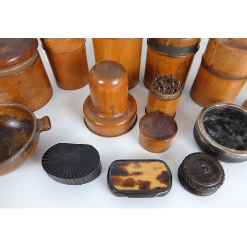 311 - A group of treen medicine bottle containers