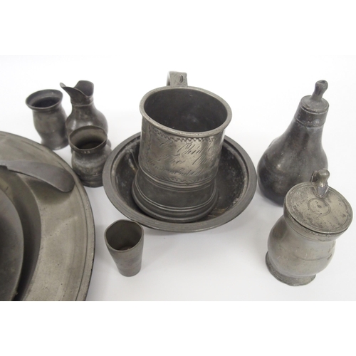 318 - A collection of 19th Century pewter