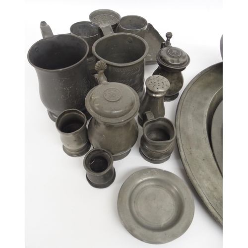 318 - A collection of 19th Century pewter