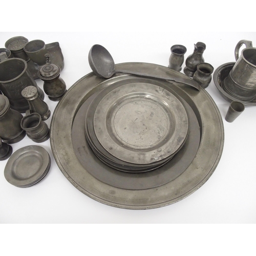 318 - A collection of 19th Century pewter