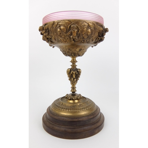 701 - A French bronze tazza