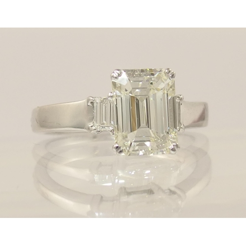 78 - A Substantial emerald cut diamond ring