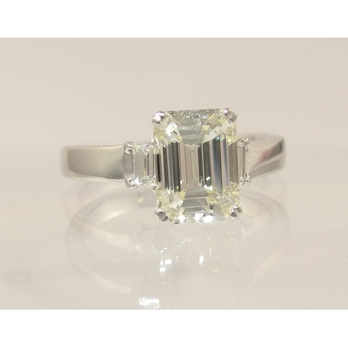 78 - A Substantial emerald cut diamond ring