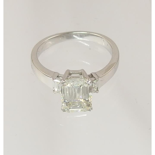 78 - A Substantial emerald cut diamond ring