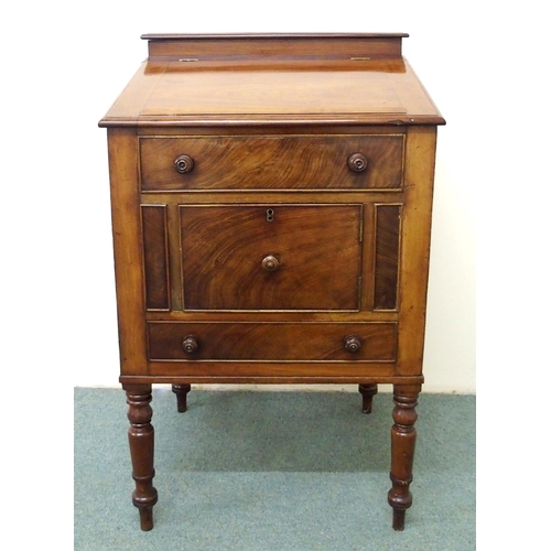 831 - A Victorian mahogany washstand modelled as a writing bureau