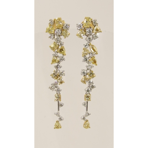 85 - A substantial pair of diamond drop earrings