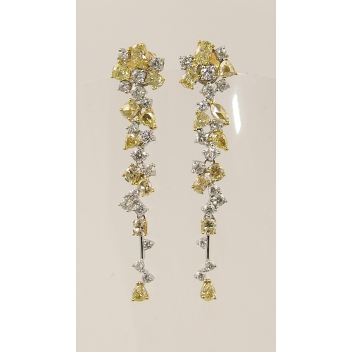 85 - A substantial pair of diamond drop earrings