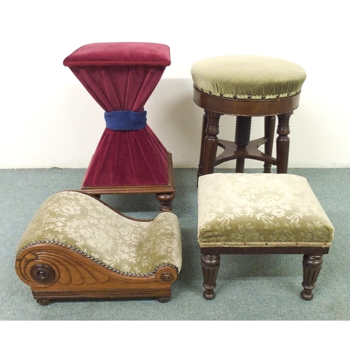 858 - A late Victorian mahogany circular piano stool