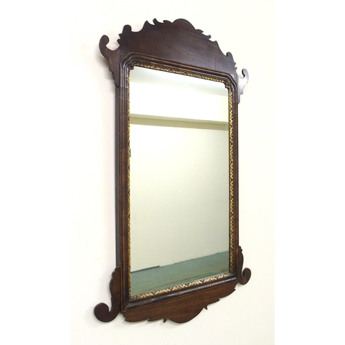 859 - A 19th Century and later mahogany and giltwood wall mirror