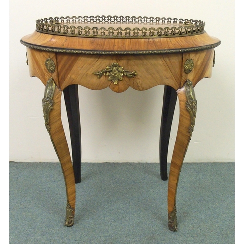 863 - A late 19th Century French gilt metal mounted tulipwood and marquetry jardiniere table