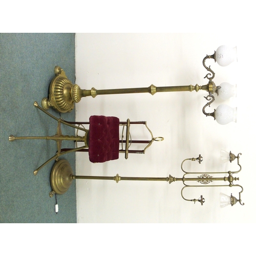 867 - Two late Victorian brass floor lamps