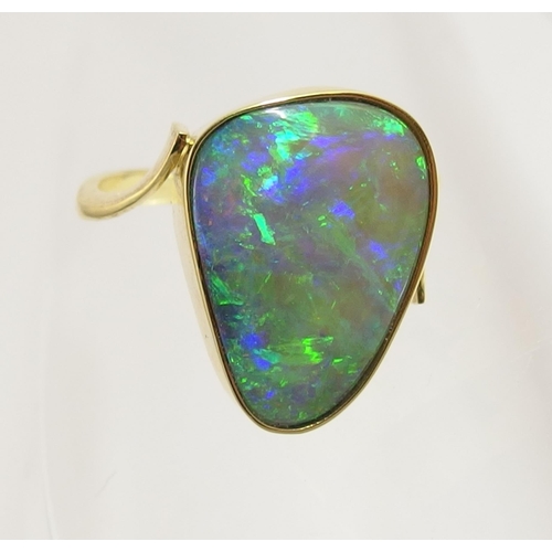 92 - A black opal ring