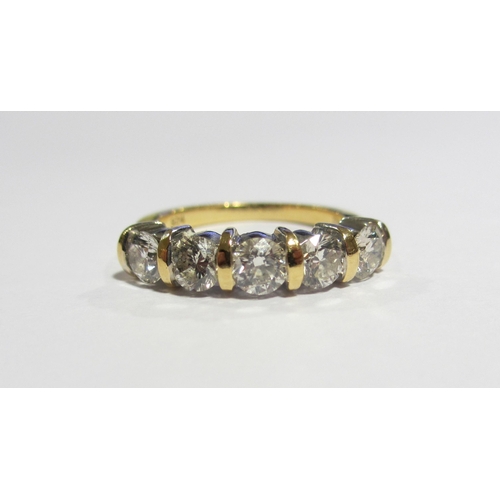 102A - A diamond five stone ring