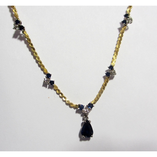 104 - A sapphire and diamond necklace