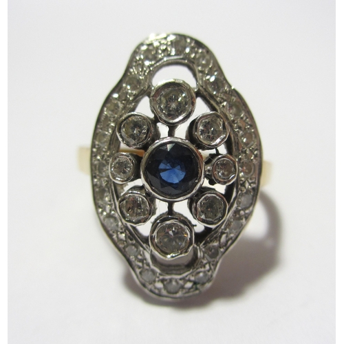 107 - A Deco style sapphire and diamond ring