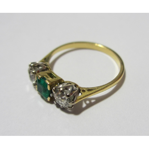 108 - An emerald and diamond ring