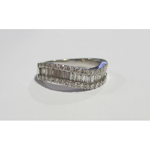 116 - A diamond half hoop ring