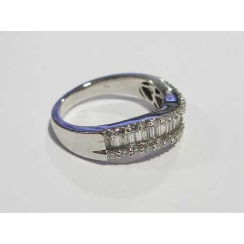 116 - A diamond half hoop ring